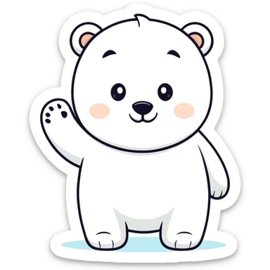 polar bear giving a thumbs up sticker