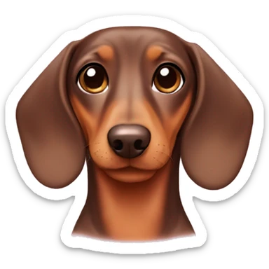 Brown and tan Dachshund with a pink sweater sticker