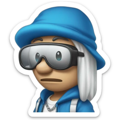 gangsta smurf sticker