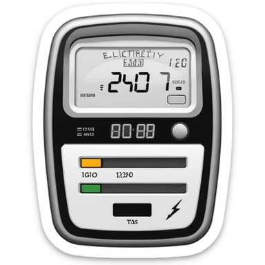 plain simple modern digital electricity meter sticker