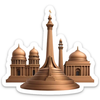 Cinematic Realistic Monas Landmark Emoji, depicted as the iconic National Monument rendered with crisp architectural detail and dynamic, urban lighting. sticker