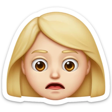 make me an emoji who looks disgusted with a lip curl sticker
