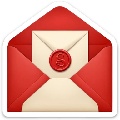 Light cream color The envelope of the romantic  Letter sticker