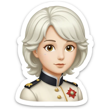 Founding father with powdered wig in uniform but as a woman sticker