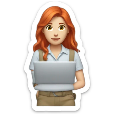 red head working sticker