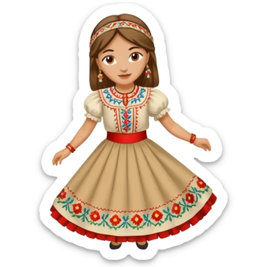 Girl Serbian folklore dancing sticker