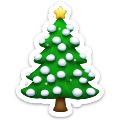 Christmas tree with snow sticker