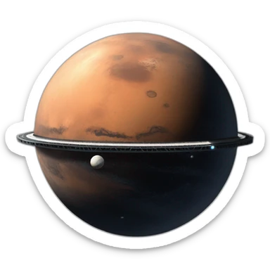 mars one planet dark phone sticker