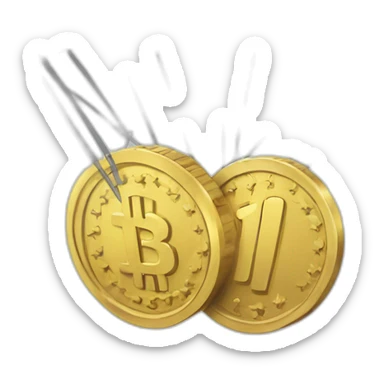 the coin is parachuting sticker