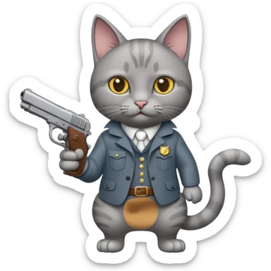 Gato con pistola sticker