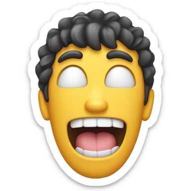 emoji with mascara running down face and tongue out sticker