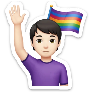 Rodrick heffley waving pride flag sticker