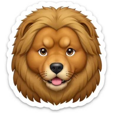 Tibetan Mastiff, close-up face, big mane sticker