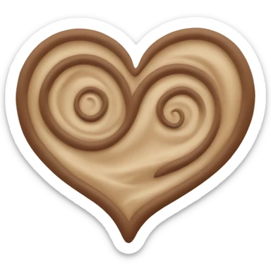 Beige and brown swirl heart sticker