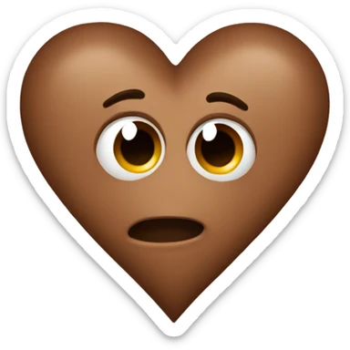 Brown heart sticker