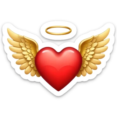 heart with angel wings sticker