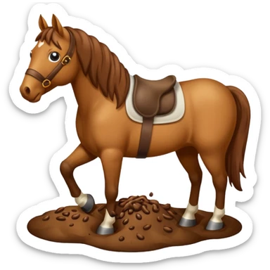 Caballo con caca sticker