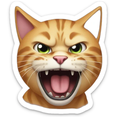 Enraged cat eating cat sticker