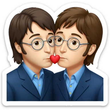 john lennon and paul mccartney kissing sticker