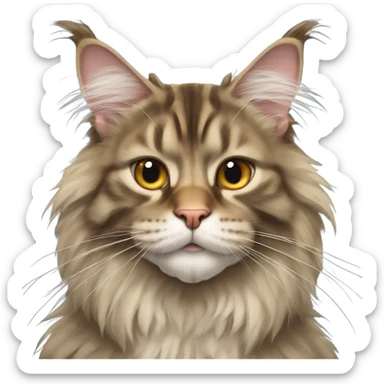 Maine Coon with a stupid face sticker