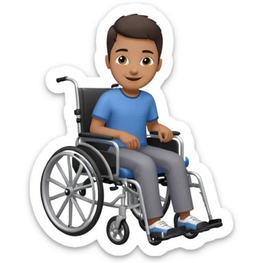 person in manual wheelchair sticker