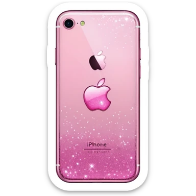 glitter pink iphone sticker