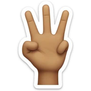 holding up four fingers  sticker