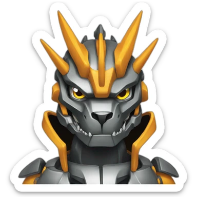metal greymon digimon sticker