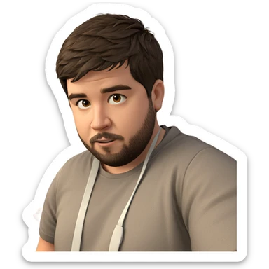 bearded boy in shirt sticker