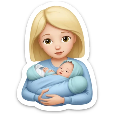 newborn baby with mother sticker