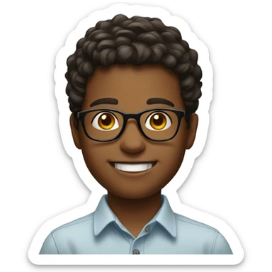 smiling boy in glasses portrait sticker
