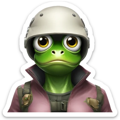 Frog wearing Jill valentines resident evil outfit sticker