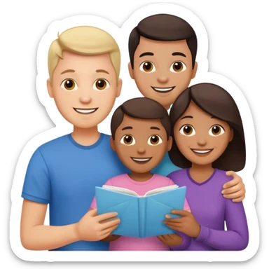 couple adopting of a child from social services sticker