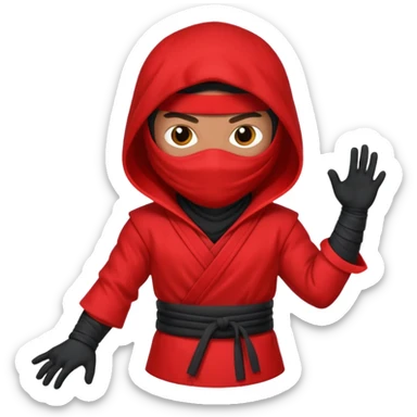 brown skin ninja red clothes sticker