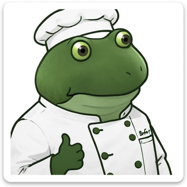 bufo in a chef coat sticker
