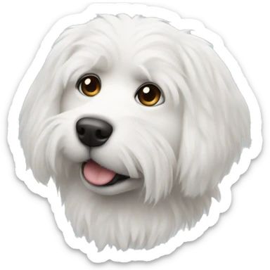 realistic white fur dog sticker