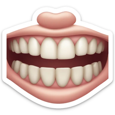 Bland and white picture of human mouth with grills sticker