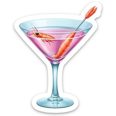 mini shrimp in martini glass sticker
