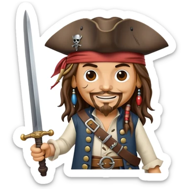 emoji with capitan Jack sparrow  sticker