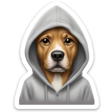 Dog wearing a hoodie sticker