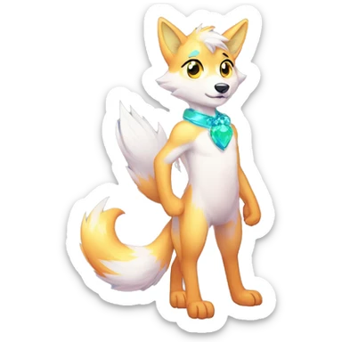Colorful Shiny Fionbri-Falvie-sparkle-wolf-sona full body sticker