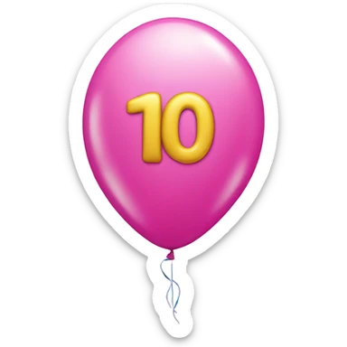 pink birthday number 100 balloon sticker