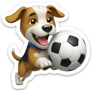 Dog playing soccer  sticker