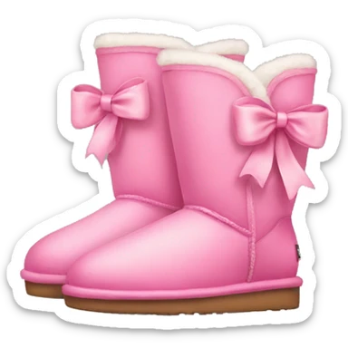 Pink cute Uggs with bows  sticker