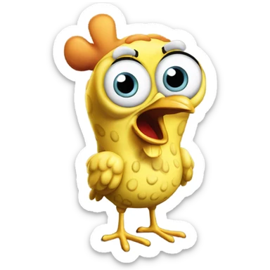 SpongeBob chicken meme sticker