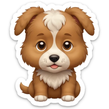 Puppy with mens sticker
