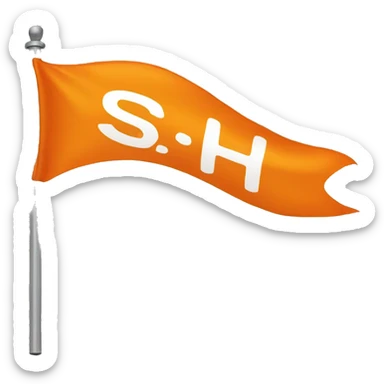 Orange flag with name a letter SRH sticker