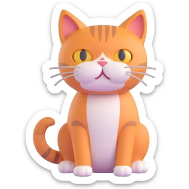 a tired cat because of work sticker