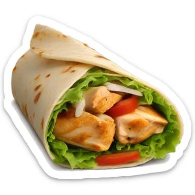 Homemade wrap with chicken sticker