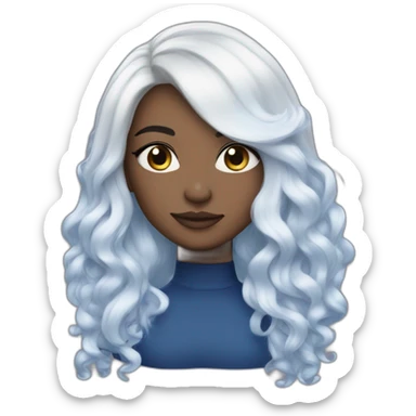 Vanessa Carlysle blue skin and white hair color sticker
